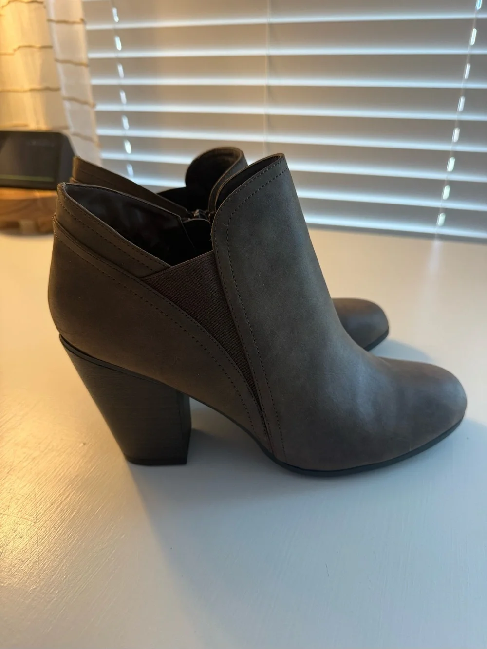 Fergalicious Women's Brown Block Heel Ankle Booties
